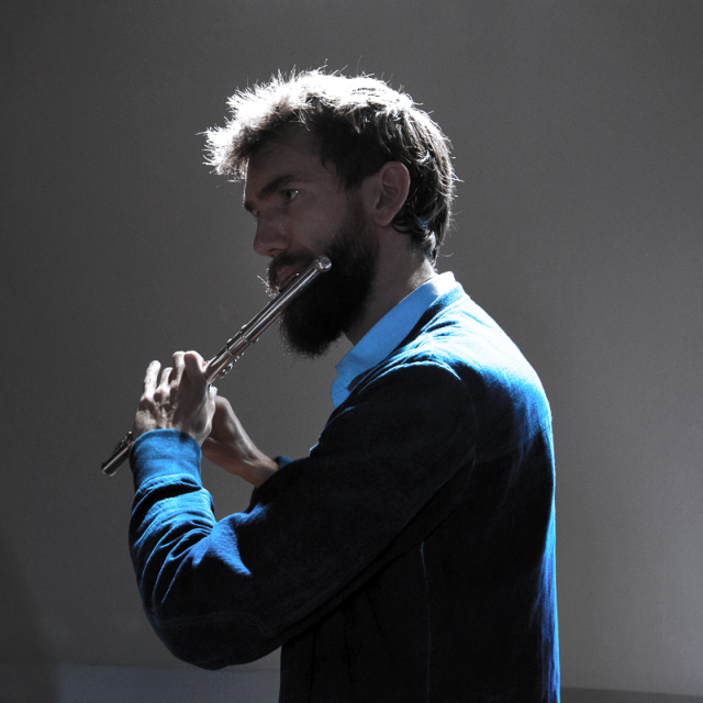 Sylvain Monchocé playing the flute
